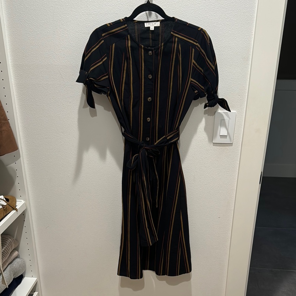 Striped Black Midi Dress